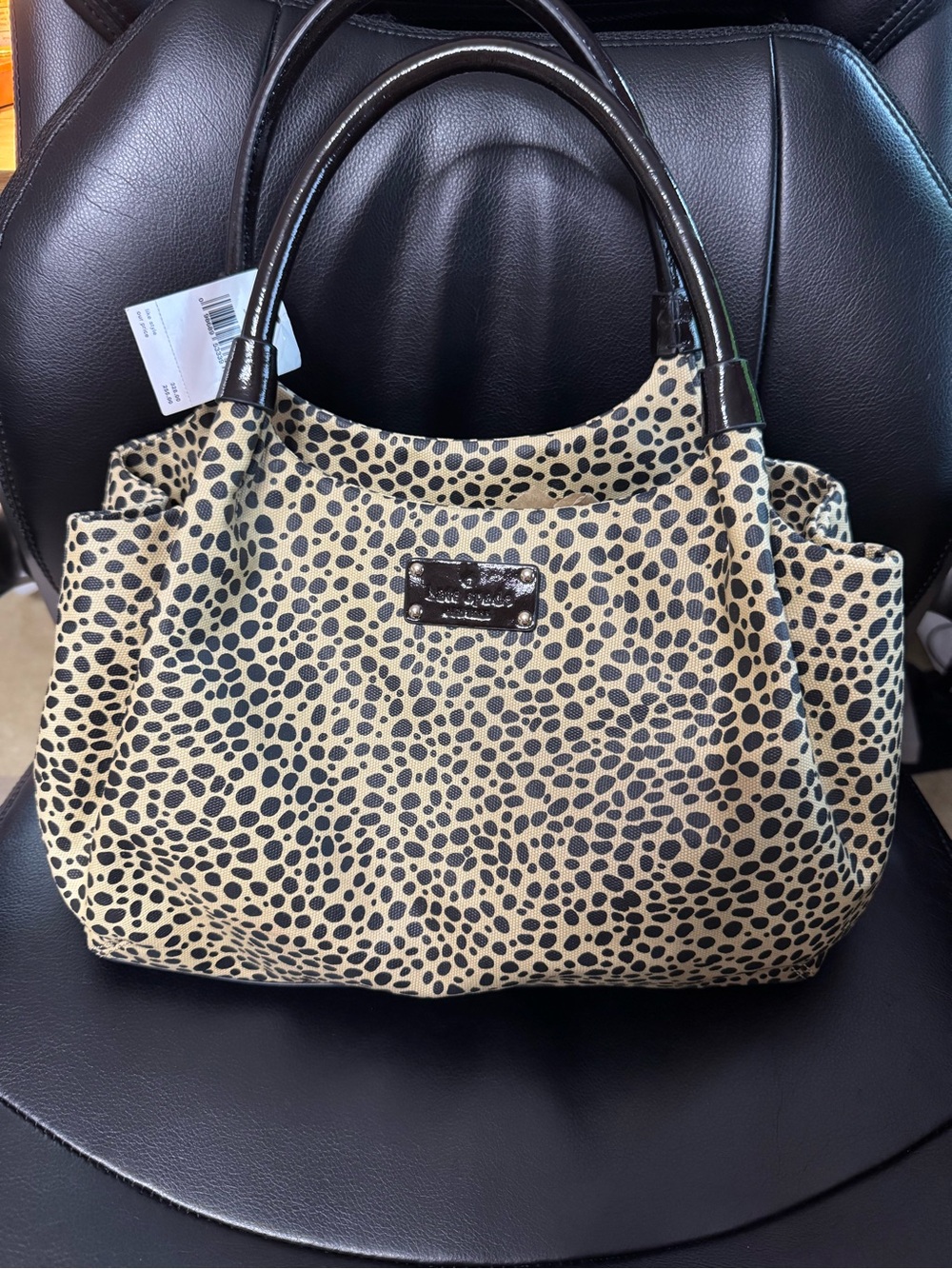 kate spade Beige and Black Spotted Shoulder Bag